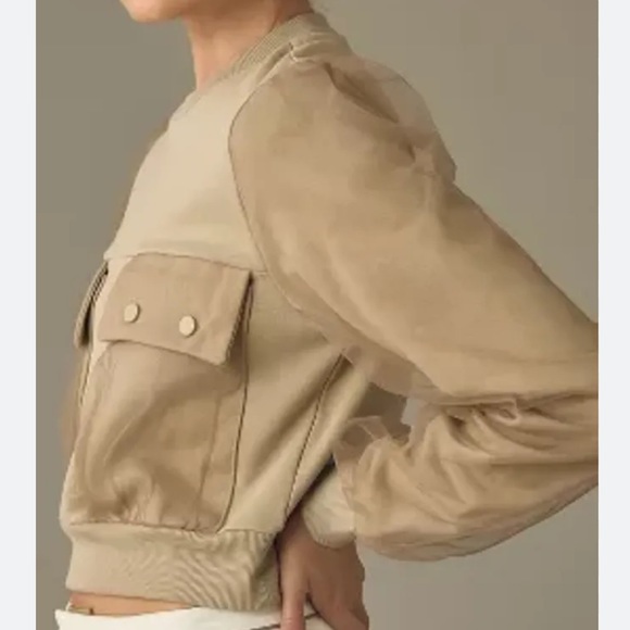 NWT By Anthropologie Utility Pocket Pullover in Moss - Picture 4 of 8